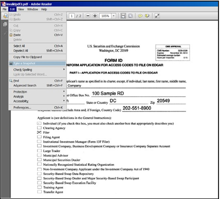 Screenshot depicting the Take a snapshot option under the Edit drop-down located in the left hand corner of the screen