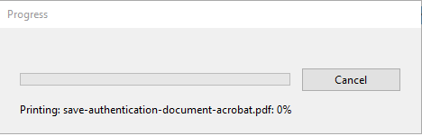 Screenshot depicting the Save As progress window